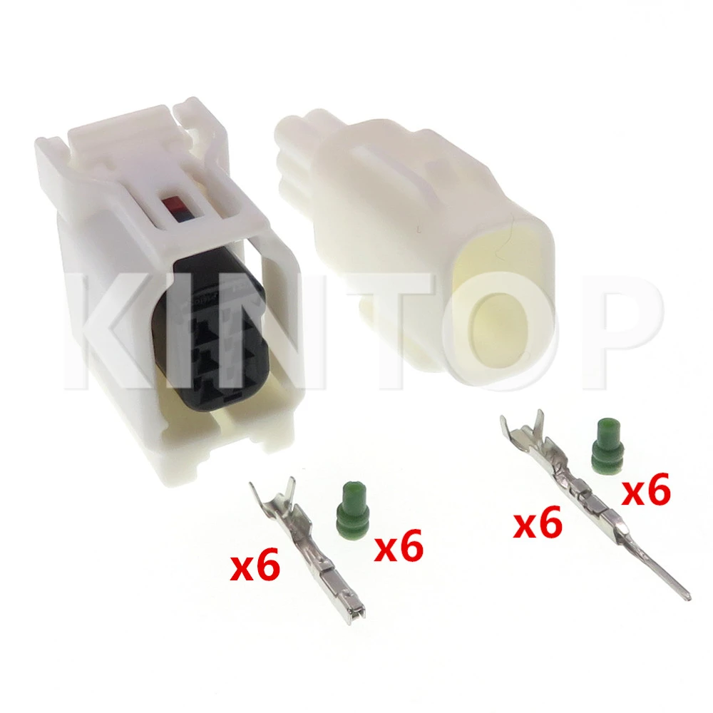 1 Set 6 Pins AC Assembly Auto Wire Terminal Waterproof Socket With Wires 6188-0706 6189-1142 Car Reversing Radar Probe Connector