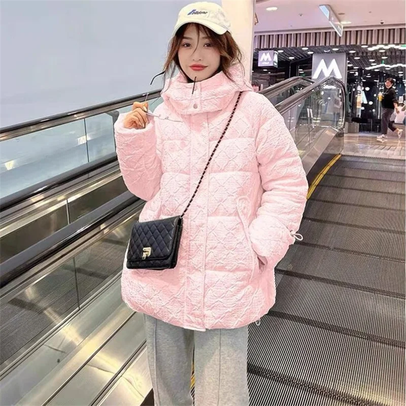 Candy color lemon yellow pink women\'s fashionable down jacket Korean girls streetwear sweet Parkas Casual Puffer Jacket