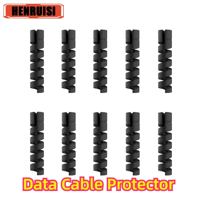 10pcs Data Cable Protector Wire Organizer Management Wire Charge Cable Spiral Winder Wire For Phone USB Charger Cable Protector