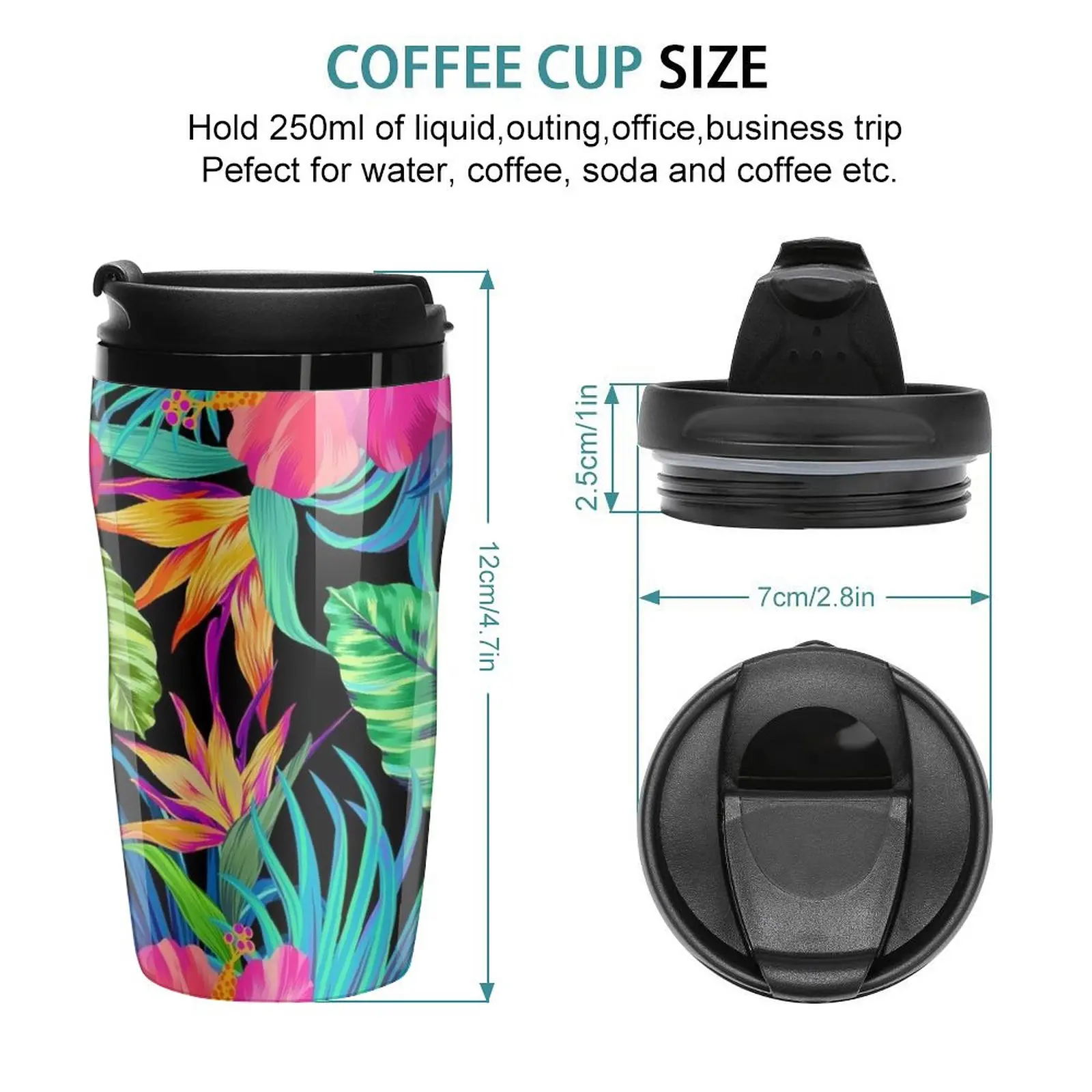 New Drive You Mad Hibiscus Pattern Travel Coffee Mug Coffee Mug Thermos Cup Cute Mugs Cups Of Coffee