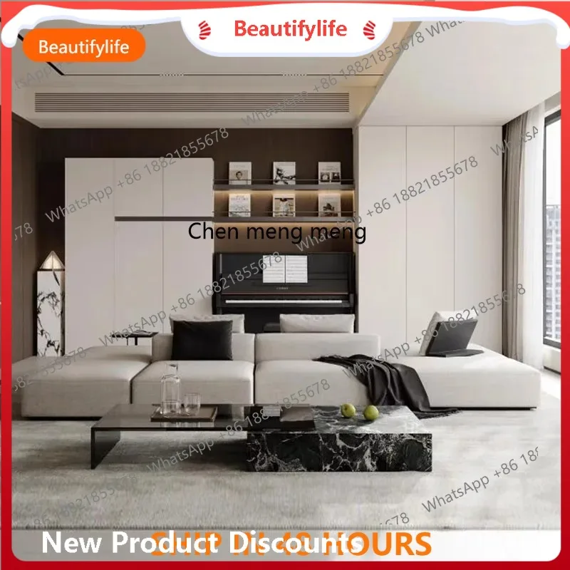 H  Minimalist fabric sofa, Nakajima double-sided, modular sofa leather