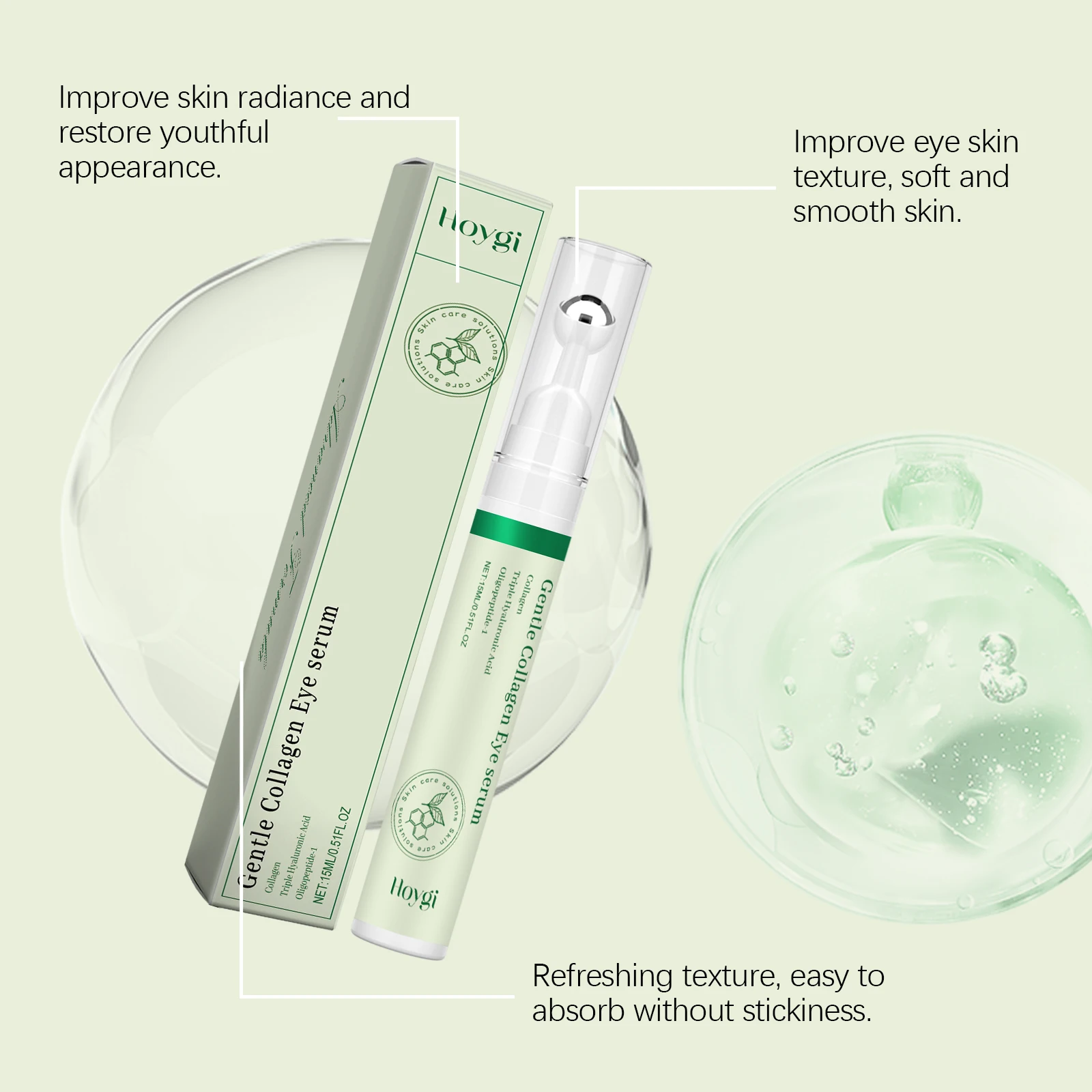 Collagen Eye Serum Cream Anti - Caffeine Eye Serum ulasan dan harga