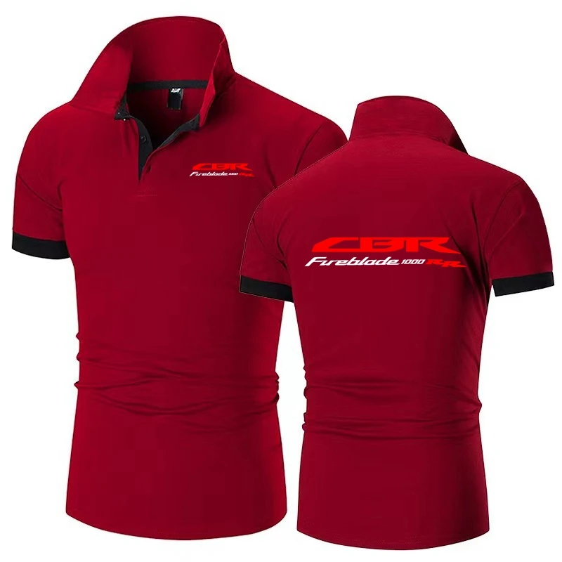 Motorcycle CBR 1000RR Polo Shirt Japan Motorbike CBR 1000 RR Fireblade Men T Shirts Women Hondaes T-Shirt Polos F1 TShirt 025