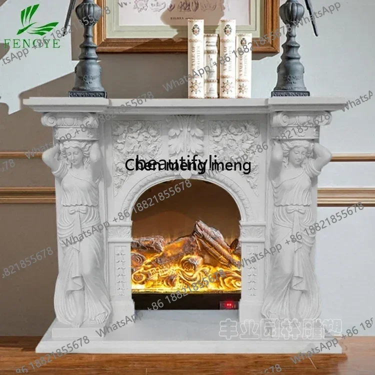 Z183 Marble marble figure statue fireplace interior decoration mantel, decorative cabinet stone carving