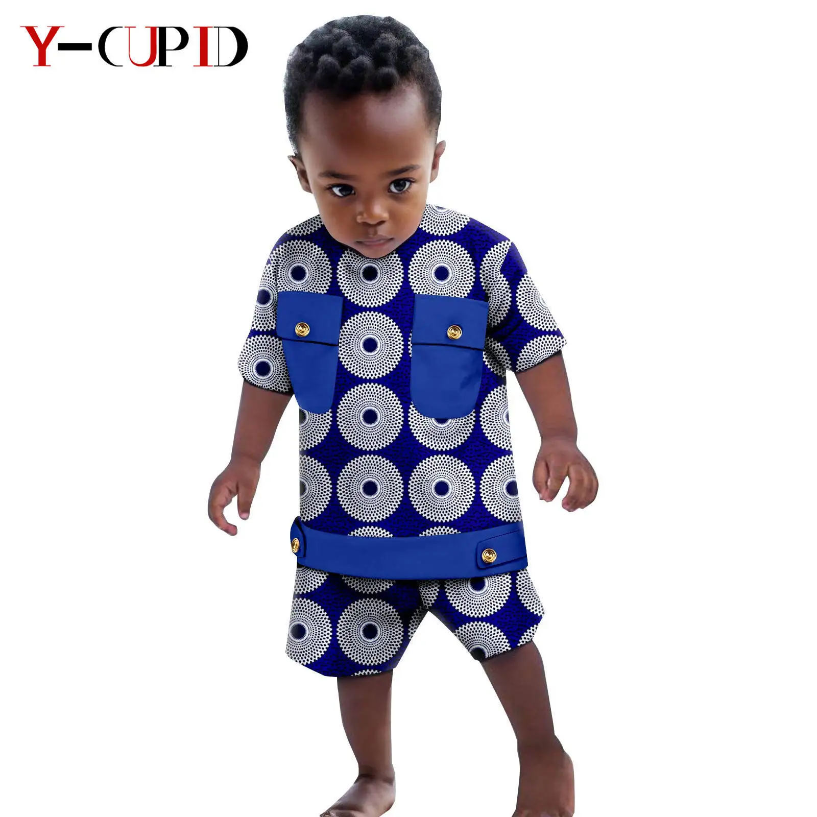 

African Clothes for Boys Kid Outfits Dashiki Summer Cotton Print Top and Pant Sets Bazin Riche Ankara Children Outwear 2446049