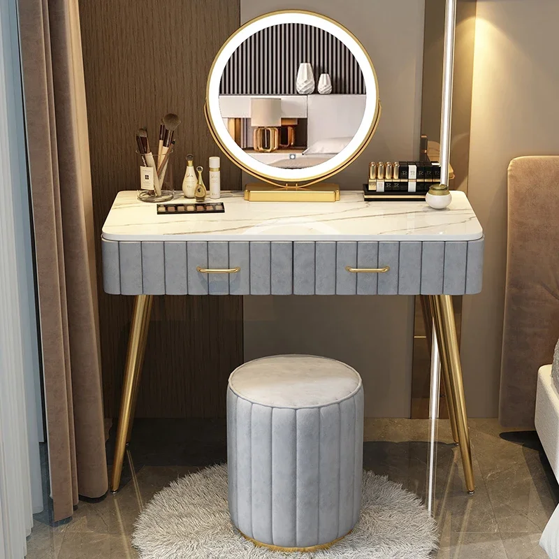 Nordic Fashion Dressing Table Mirror Lights Makeup Comfortable Bedroom Drawers Coiffeuse Miroir Mueble Dormitorio Home Furniture