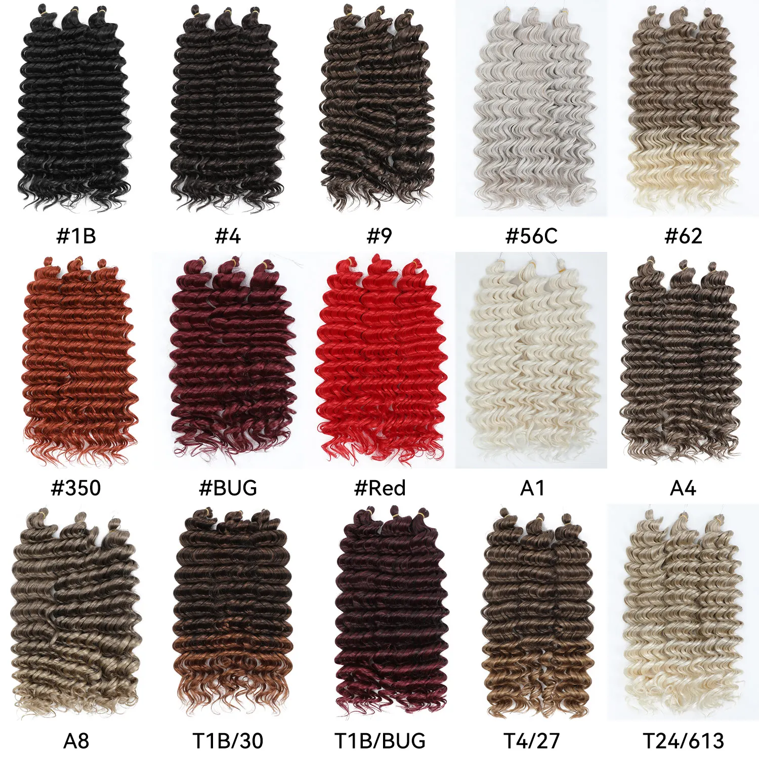 24 Polegada onda profunda cachos africanos torção cabelo sintético encaracolado extensões de cabelo de crochê para afro feminino ombre vermelho marrom trança cabelo