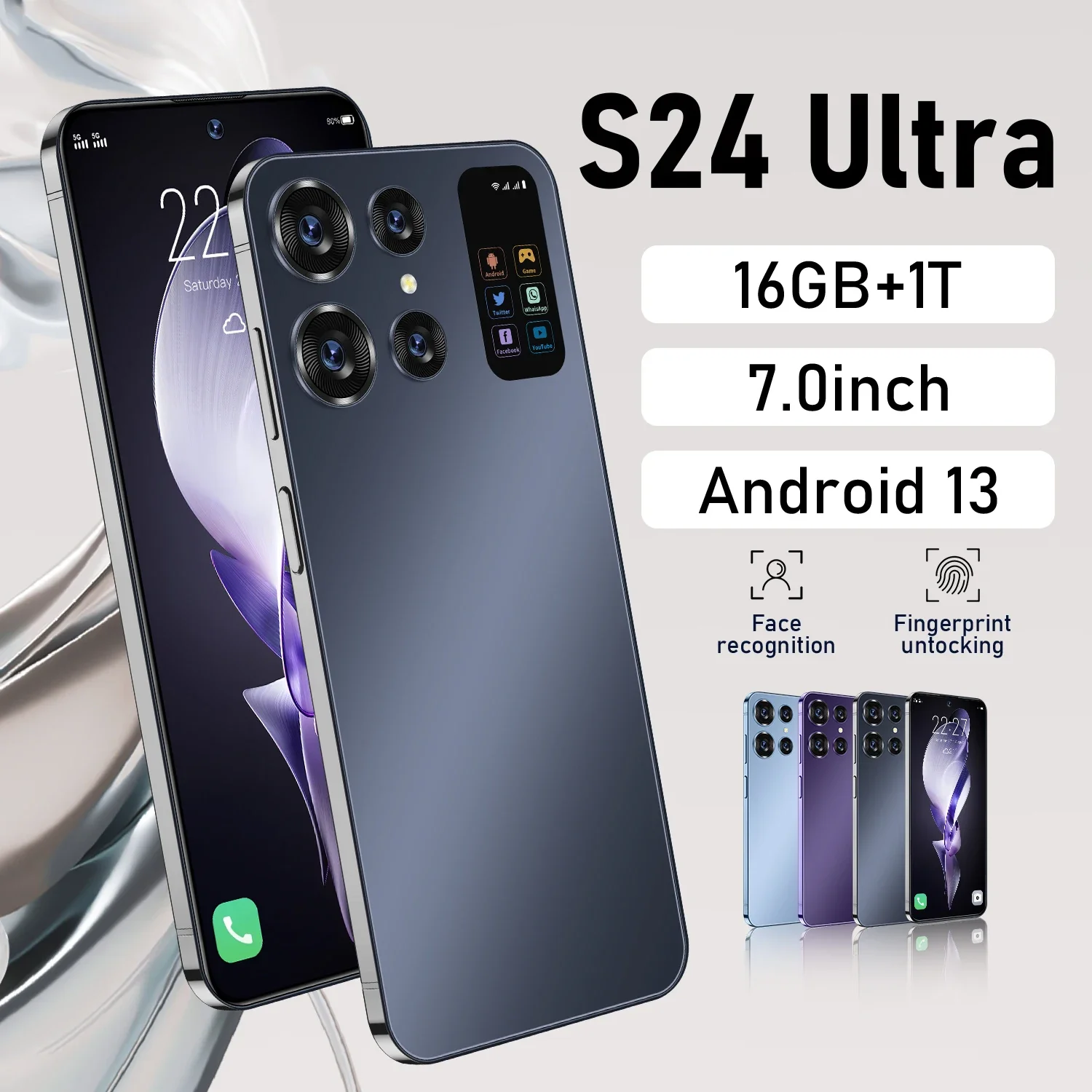 

Original S24 Ultra smartphone 7.0HD Screen 16G + 1T 7000Mah Android13 cellulare Dual Sim Face Unlocked 5G Mobile Phone NFC