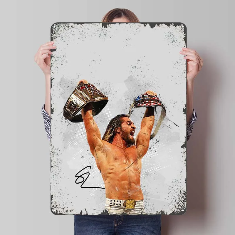 Seth Rollins Sports Metal Poster House Decor Accessories for Home Decor Customized Metal Tin Signs for Wall Art Decoration Retro