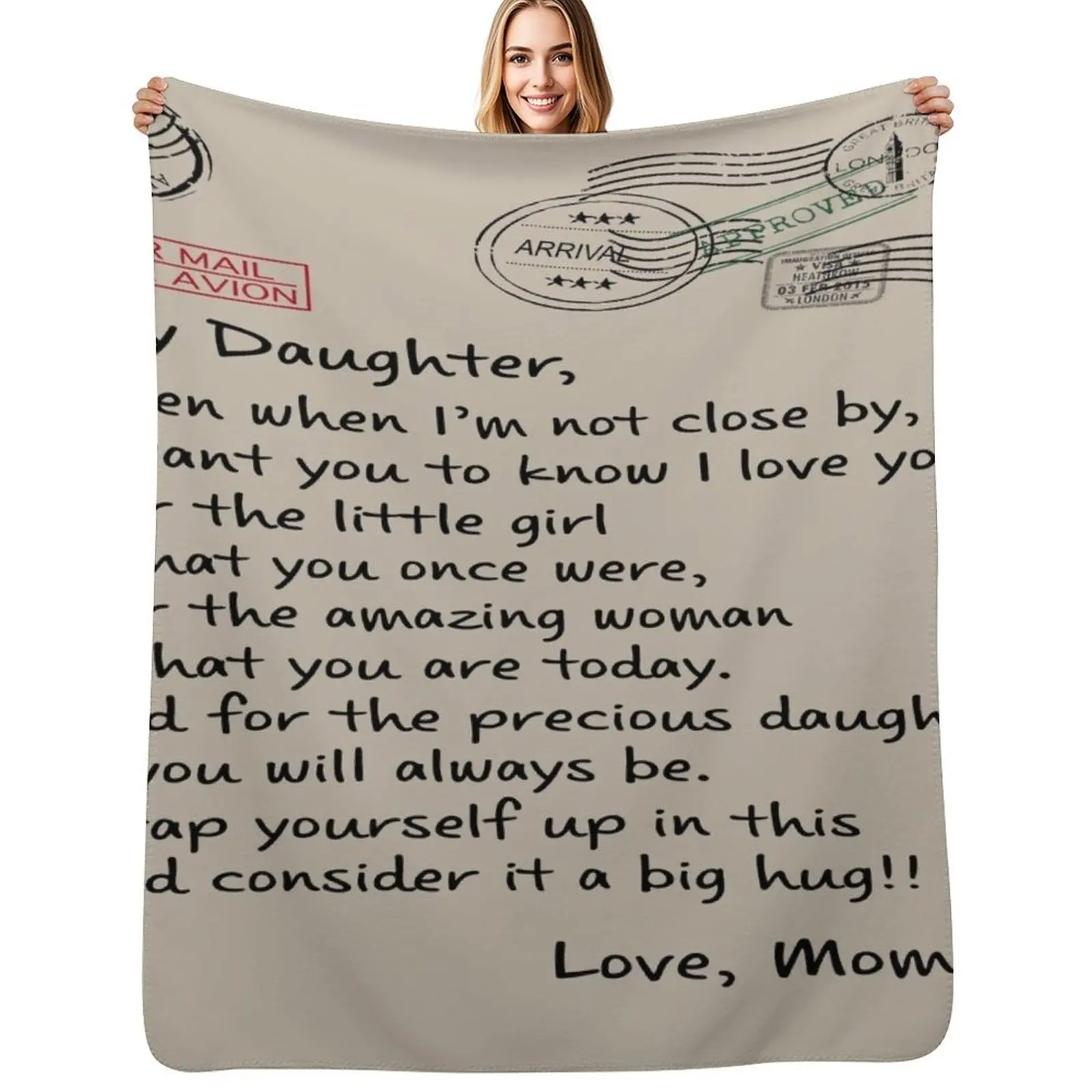 

To My Daughter Even Post Mark Quilt Blanket, Love Your Mom For Family Throw Blanket for sofa Multi-Purpose Beautifuls Blanket