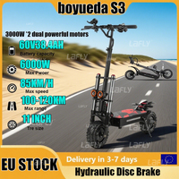 BOYUEDA S3 E-Scooter 6000W Dual Motors 60V38AH Battery 11Inch Off-road Electric Scooters max speed 85km/h Hydraulic Disc Brake