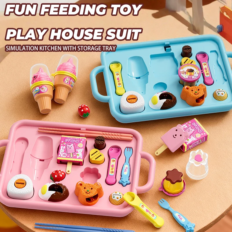 Mini Voedsel Keuken Speelgoed Set voor Kinderen Creatieve Simuleren Ijs Taart Diner Plaat Fantasiespel Spel voor Jongen Meisje Verjaardagscadeautjes