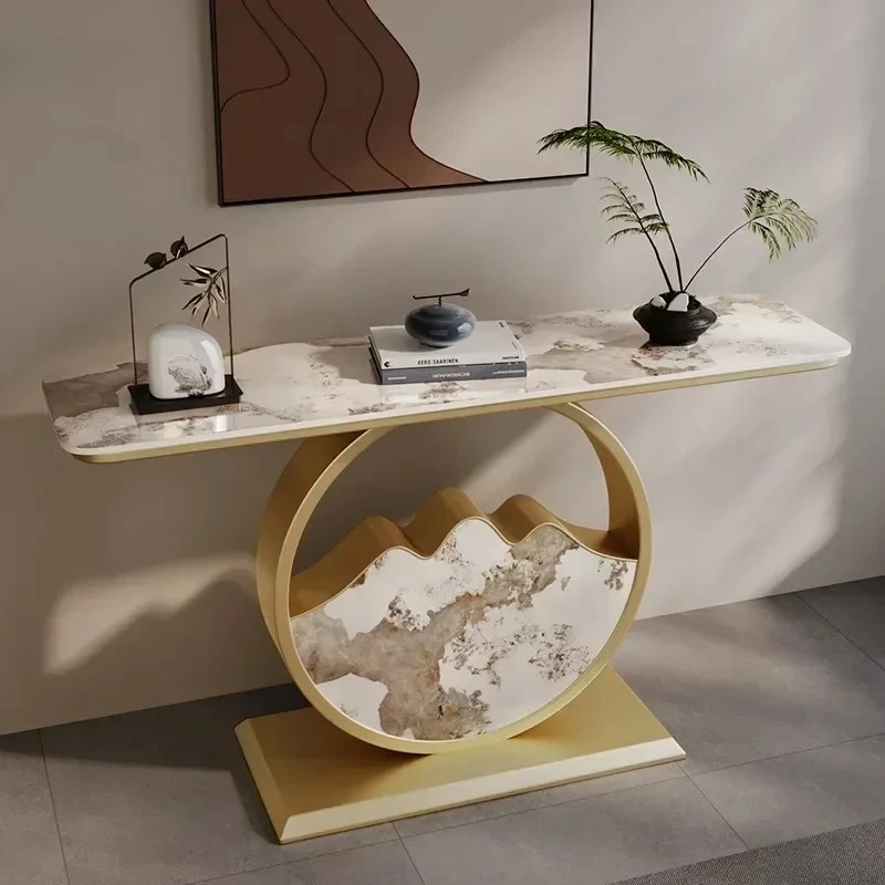 Italian Slate Console Table for Home Living Room Furniture Corridor Decoration Iron Console Tables Chinese Entryway Table s e