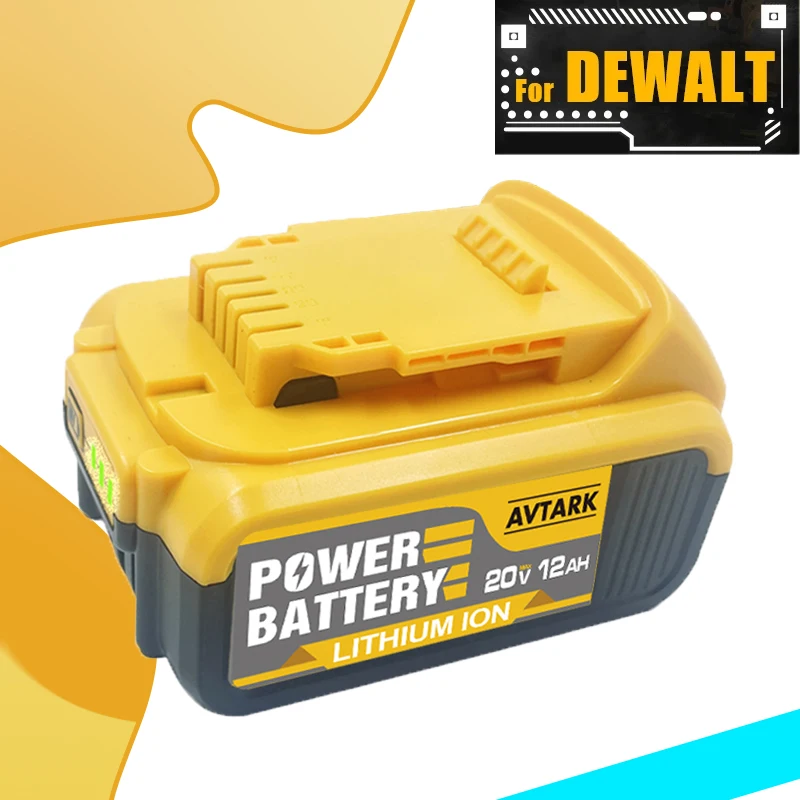 

1-3piece 20V 12.0Ah DCB200 18650 Replacement Li-ion Battery for DeWalt MAX DCB205 DCB201 DCB203 Power Tool Batteries