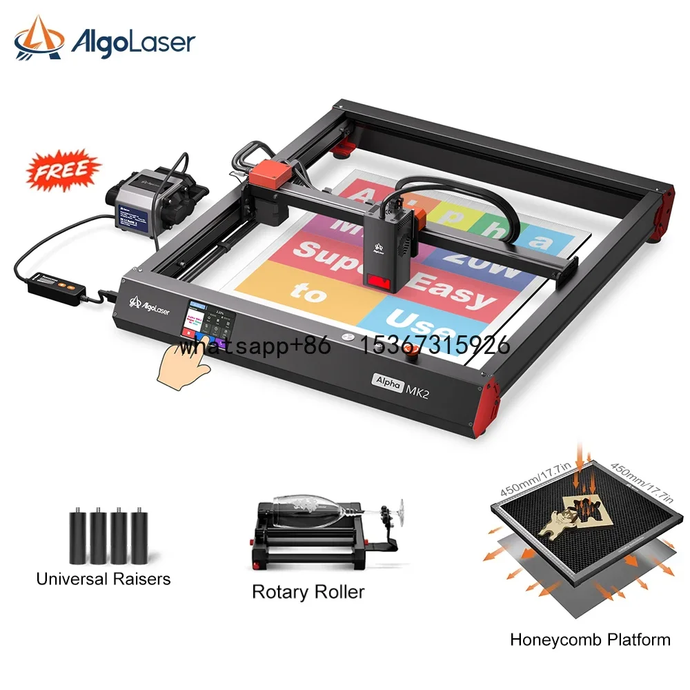 ALaser-Graveur Laser Alpha MK2, pour Calcul Injuste, Machine de Découpe avec Aissit à Air, pour Bureau, Métal et Bois, CNC