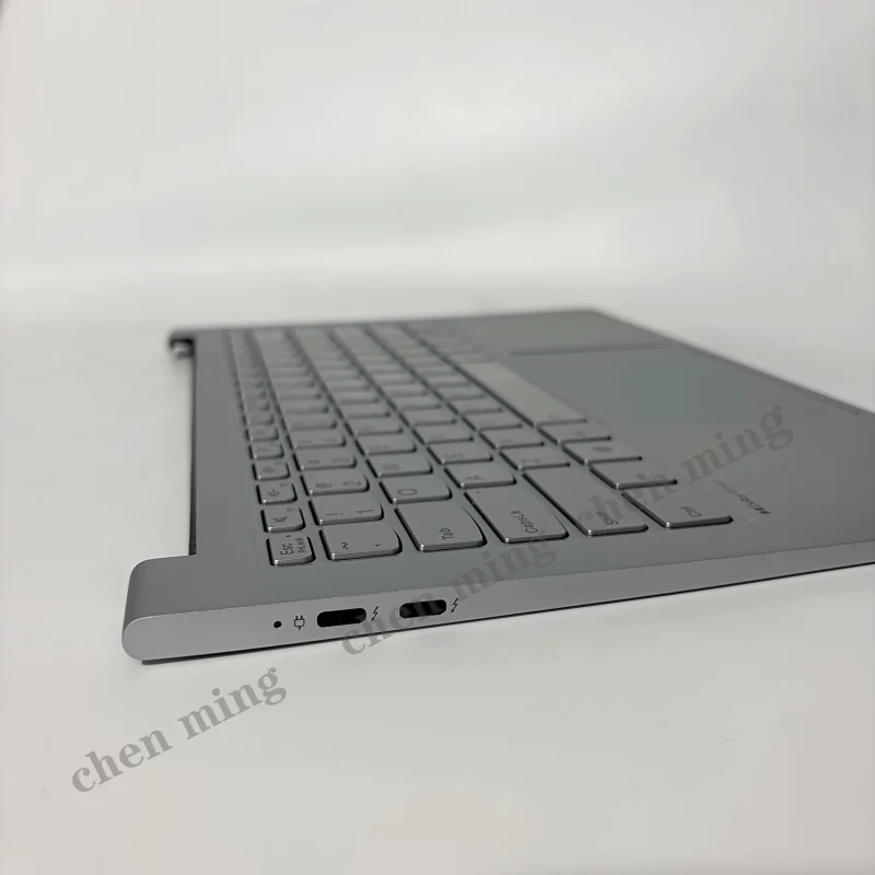 حافظة جديدة لجهاز Lenovo Yoga Slim 7 Pro 14IAH7 للكمبيوتر المحمول Palmrest العلوي C-غطاء لوحة المفاتيح الخلفية لوحة اللمس 5CB1J19794 رمادي 82UT
