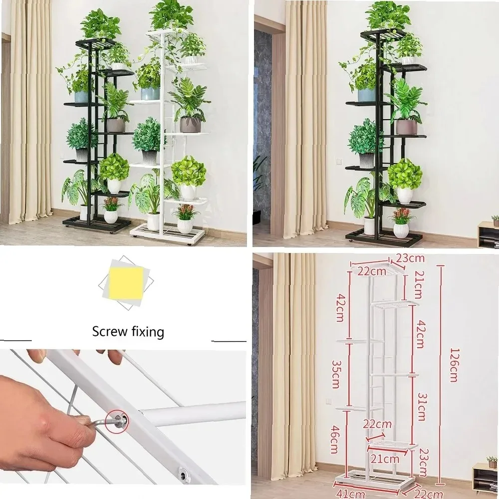 Plant Stand Indoor Outdoor 7 Tier 8 Potted Multiple Flower Pot Holder Shelf Plant Shelf Corner Display Rack For Garden Balcony