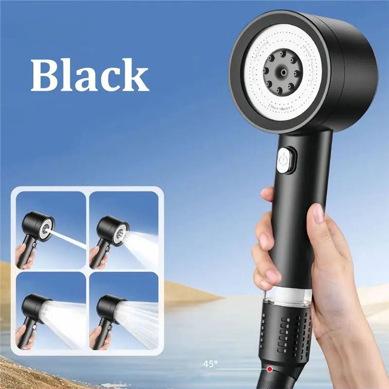 BMBY-Pressurized Filter Shower Head 4 Modes Super Strong Household Shower Head Purification Filter Shower Head