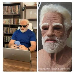 ハロウィーンのパーティー用フェイスマスク、古い男、しわのある頭、パーティー用品、スリスリラー、コスプレアクセサリー、楽しい日、新しい