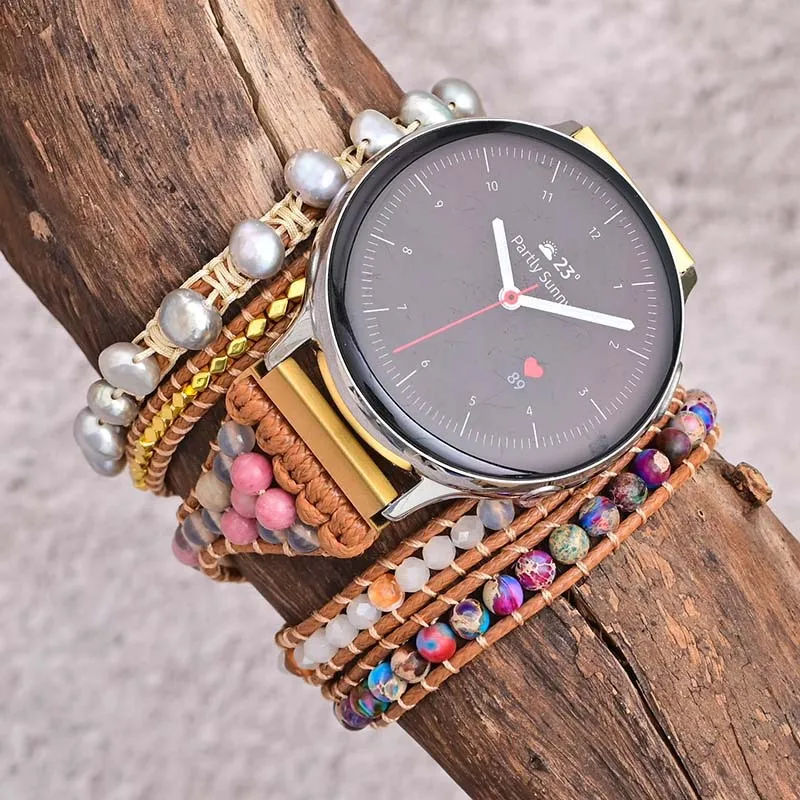 22mm 20mm Watch Strap Bohemian DIY Natural Jewelry Weave Bracelet For Amazfit GTS 3/2/2e/GTS2 Mini/GTR 42 47mm/GTR 3/3 Pro/2/2e