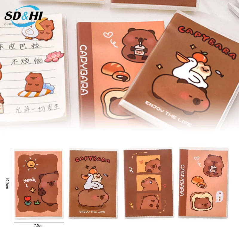 Cartoon Capybara Notebook Tragbare Mini Tasche Notebook Hohe Qualität Notizblock Student Schreibwaren Schule Bürobedarf Geschenke