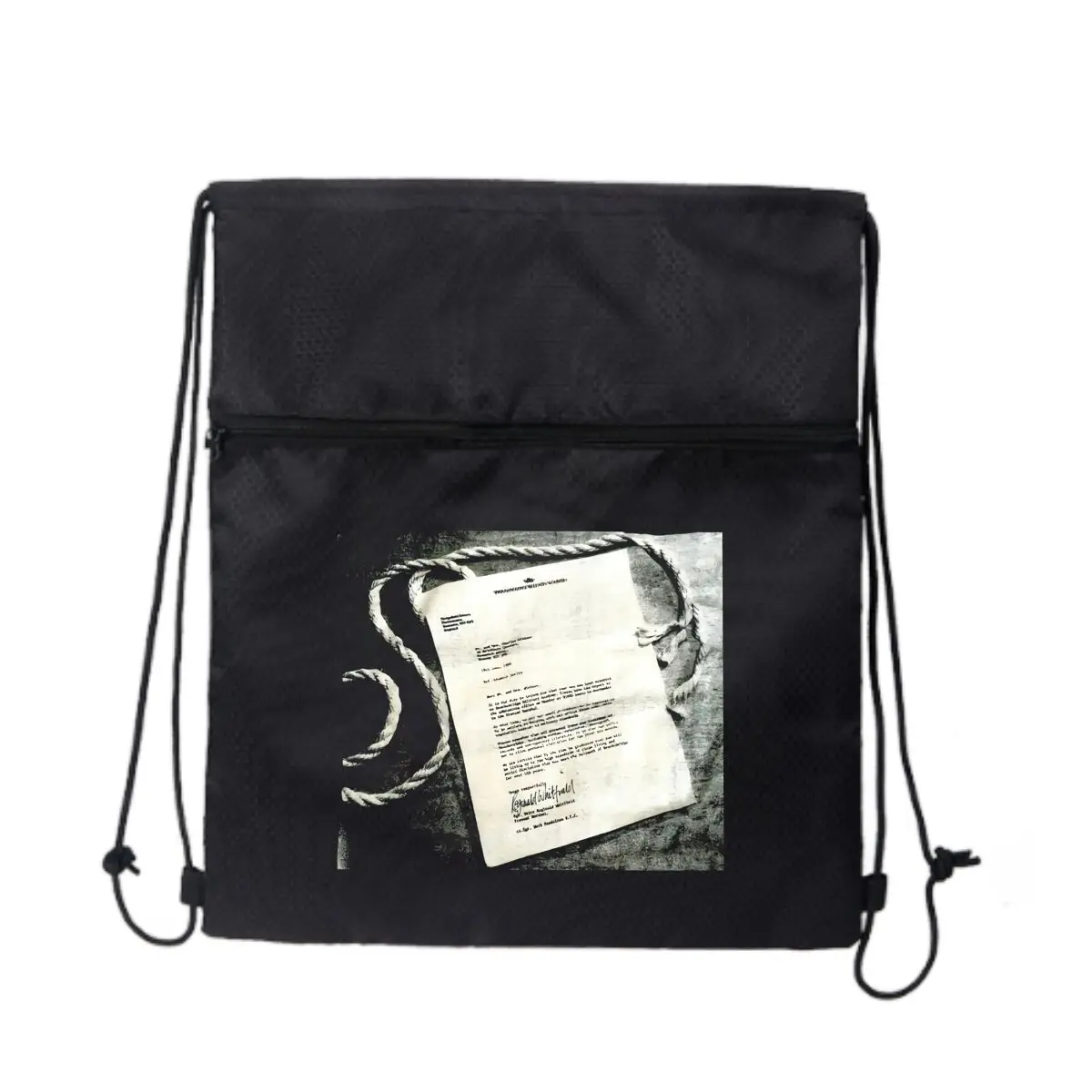 

Винтажный тематический дизайн для документов и веревки, большая вместительная сумка на молнии на шнурке, вмещает все, что вам нужно