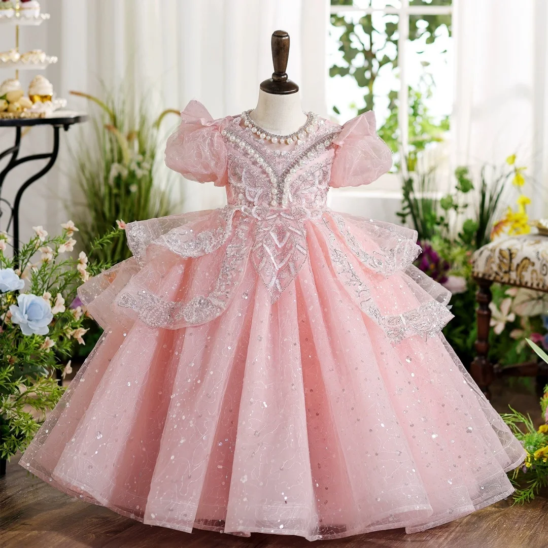 Children's Princess Dress Flower Girl Wedding Little Girl Birthday Girl Host High end Dress Walk Show Piano Performance