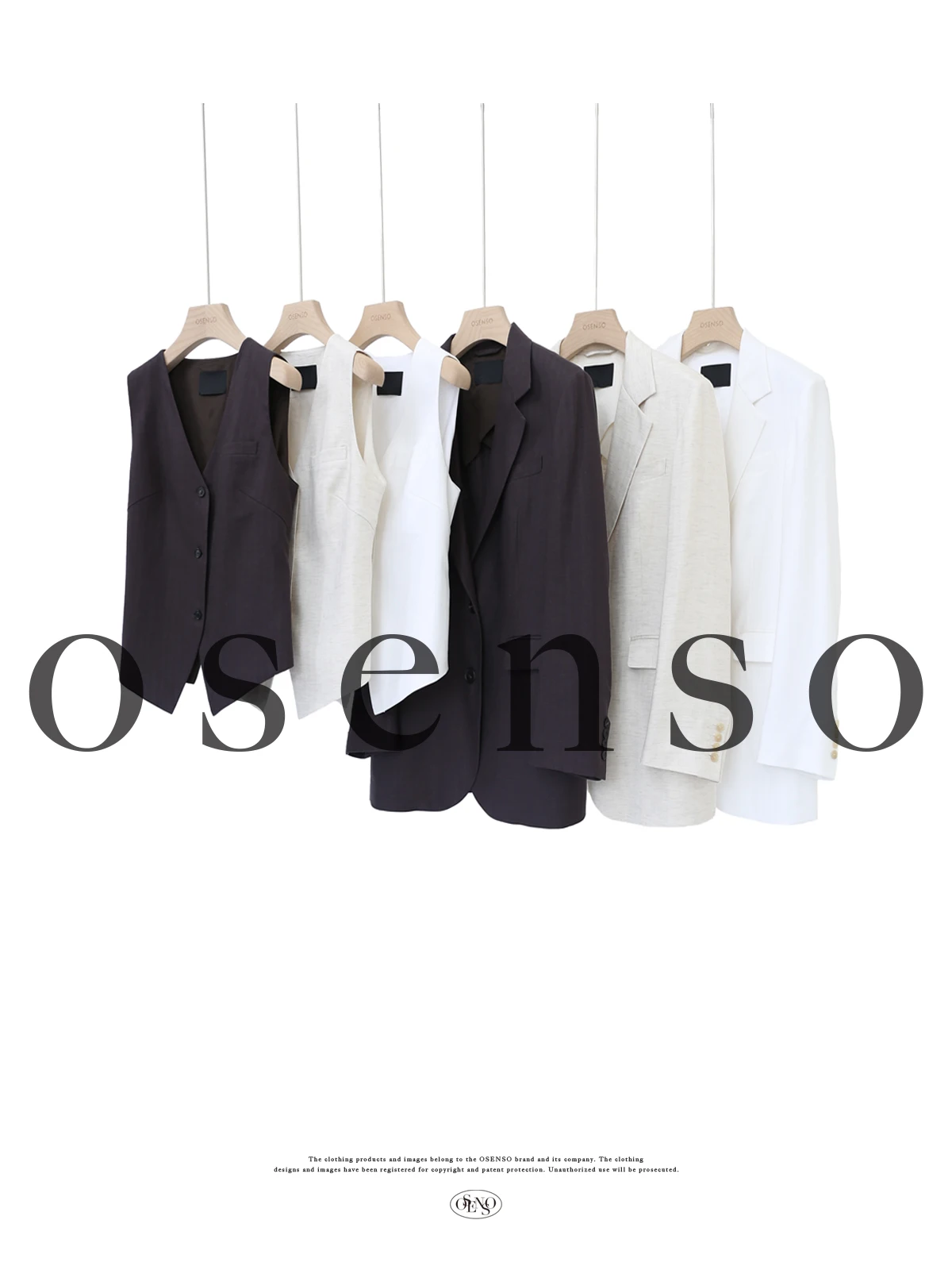 

OSENSO Milan: Модный повседневный однотонный жилет TZ250303, высококачественный женский комплект, коллекция Лето 2025