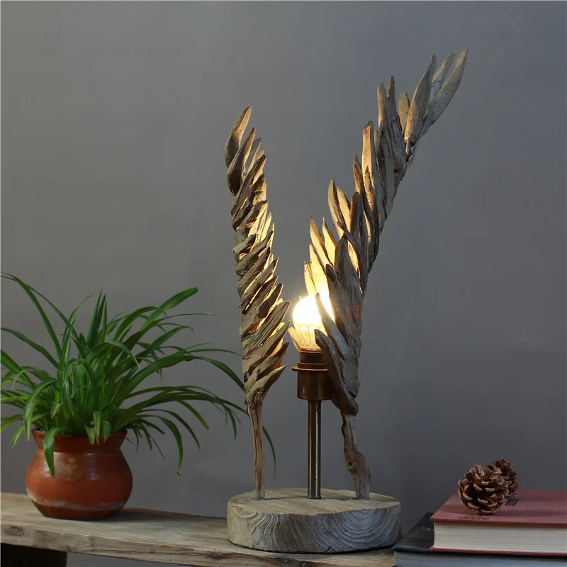 

Handmade tea branches and roots, desktop creativity, characteristic fashion restaurant B & B pastoral craft decorative lamps