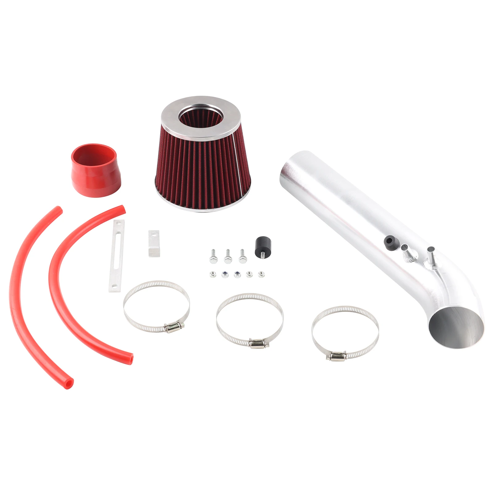 Short Ram Air Intake Kit & Red Filter Combo Compatible for 96 97 98 Honda Civic EK EJ HX EX 1.6L L4 Engine view 3