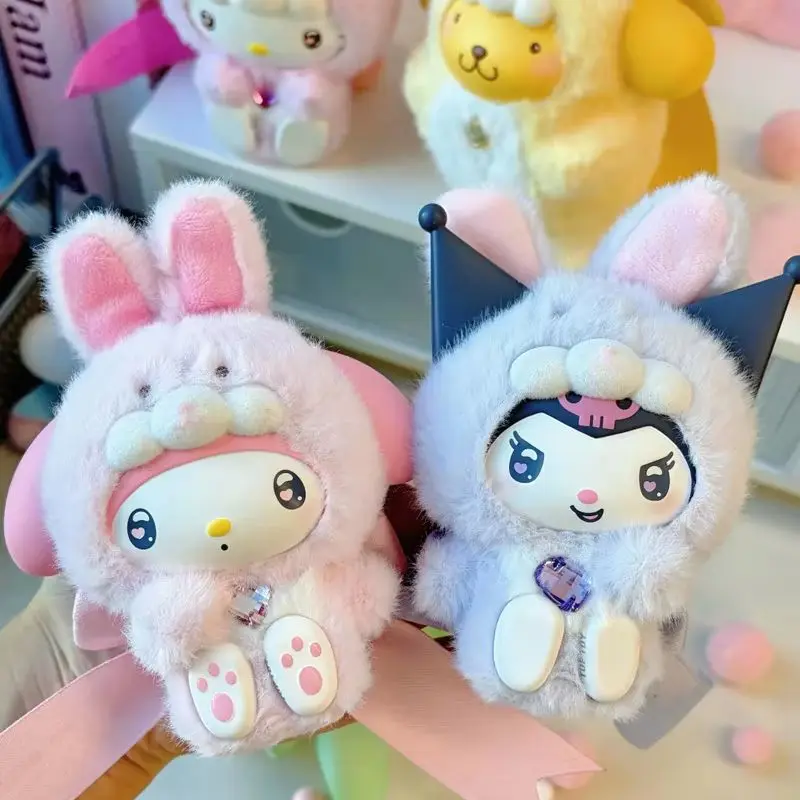 Sanrio Diamond Bunny Baby Series Plush Blind Box Doll Trendy Toy Bag Pendant Decoration Cute Cartoon Mystery Box Birthday Gift