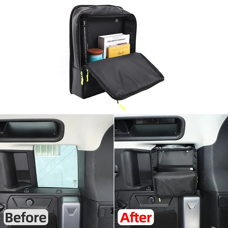 

Oxford cloth For 2020-2025+ Land Rover Defender 110 Trunk Side Window Storage Bag Carbon Fiber Car Interior Accessories