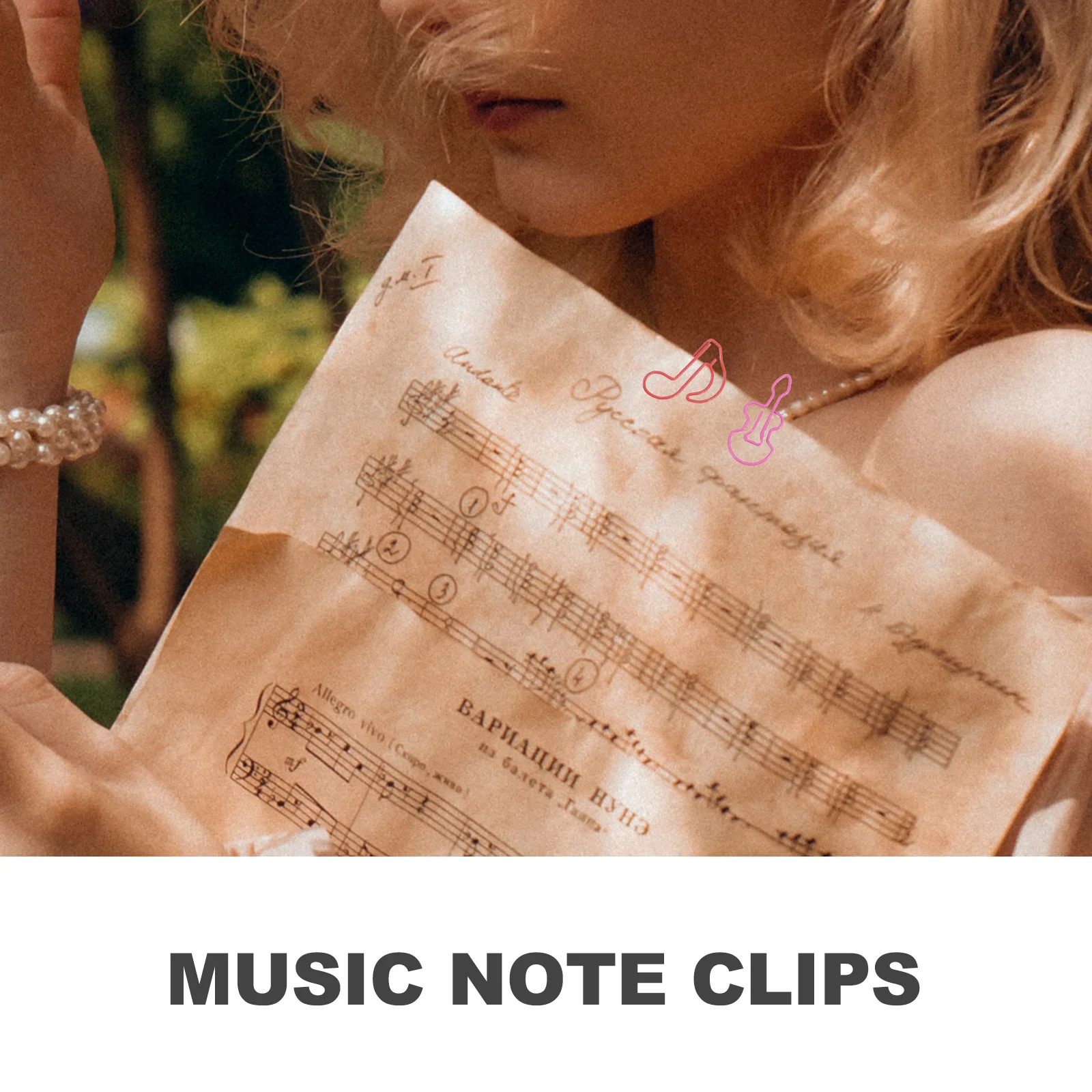 60Pcs Metal Paper Clips Music Note Style Cute Decorative Stationery for Documents Files Photos Notes Paper Clips