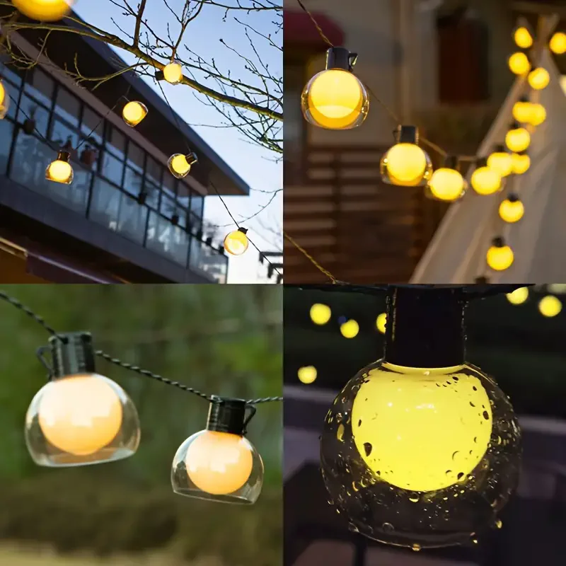 Solar Highlight Globus Lichterketten Outdoor bruchs ichere Glühbirnen für Garten Urlaub Dekoration wasserdichte Camping Lichter 731