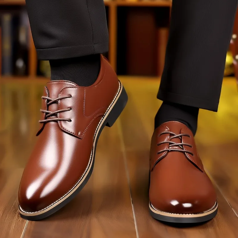 New Large Size 38-48 Men\'s Dress Shoes Fashion Soft Sole Men Fashion Leather Shoes Male Designer Casual Wedding Shoes Man