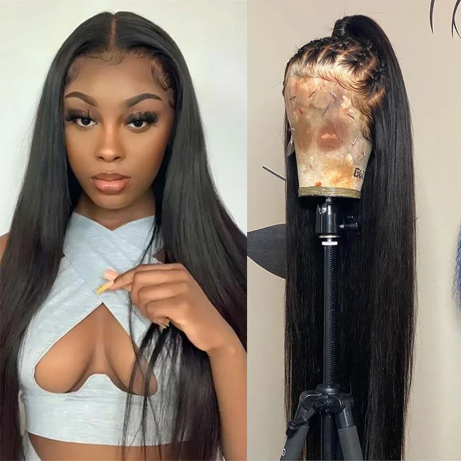 Mstoxic 5×5 Lace 180% Density Long Straight Lace Front Human Hair Wigs 28 30 40 inch Brazilian Human Hair Wigs For Black Women