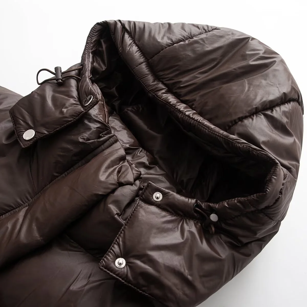 JNLEAOG Donna Faionable Piumino di cotone Jaet Colletto alla coreana Autunno Inverno Street Sle Lungo Sve Cerniera Colore puro