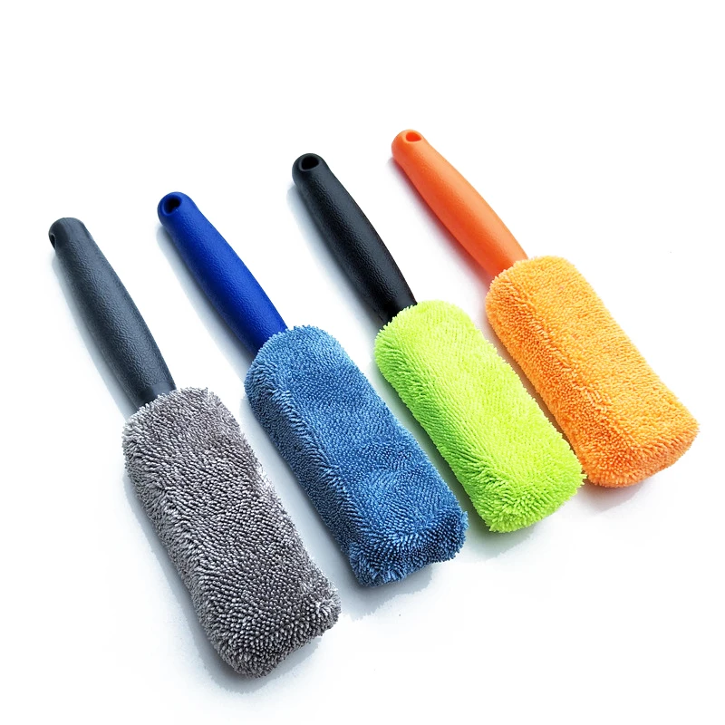 Brosse de lavage de voiture en microcarence, brosse de détail de livres de voiture, brosse de jante de roue pour coffre de voiture, brosse de détail automatique de moto, 1PC