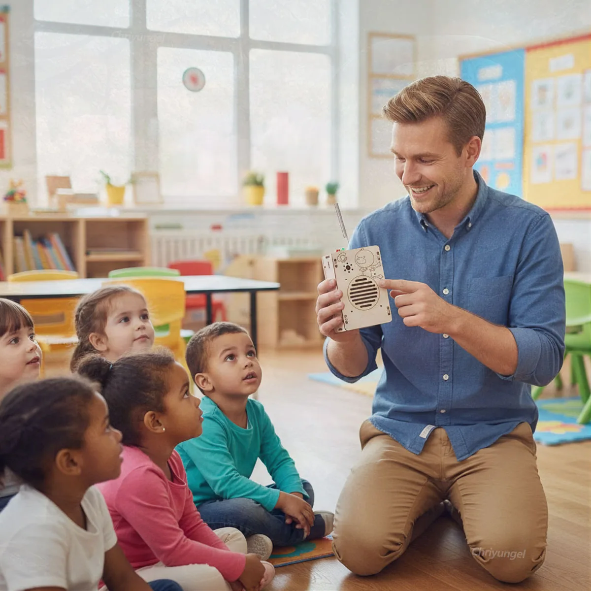 مجموعة أدوات الاتصال اللاسلكي الخشبية للأطفال، لعبة الاتصالات اللاسلكية DIY، هدية تعليمية لمشروع العلوم الجذعية للأطفال