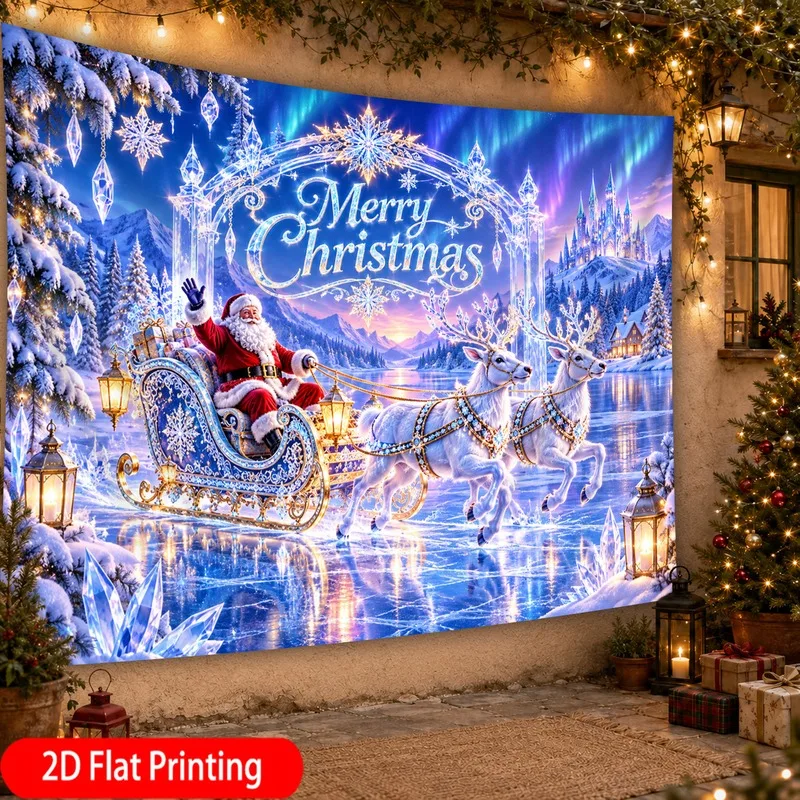 VIKAMA Bethlehem Village Tapestry, Starry Night Desert Homes, Christmas Wall Hanging for Home Church Bedroom Living Room