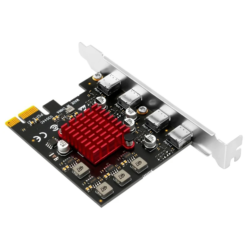 Top-Desktop 5Gbps PCI-E To USB3.0 Expansion Card ,4-Port Type-C Adapter Card USB3.2 Expansion Card Fast Charging