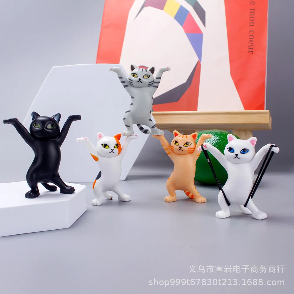 5 pçs/set anime gato q versão kawaii postura de pé figura ação pvc modelo brinquedos boneca decoração mesa bolo ornamento presente colecionável