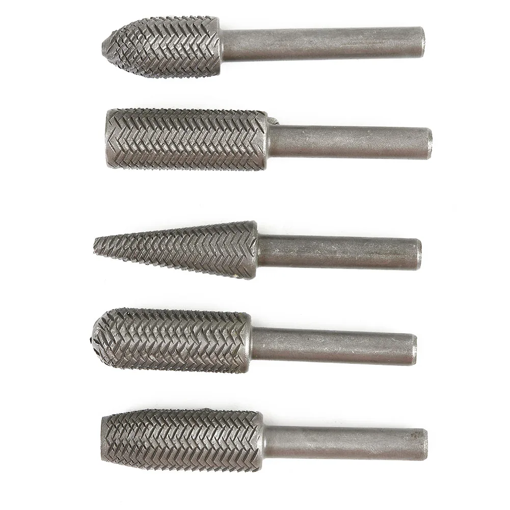 

5pcs 6mm Metal Cutter Drill Bits Rotary Bits Rasp For Steel Grinding Carving Rotary Rasp For Use In Milling Filing Shaping