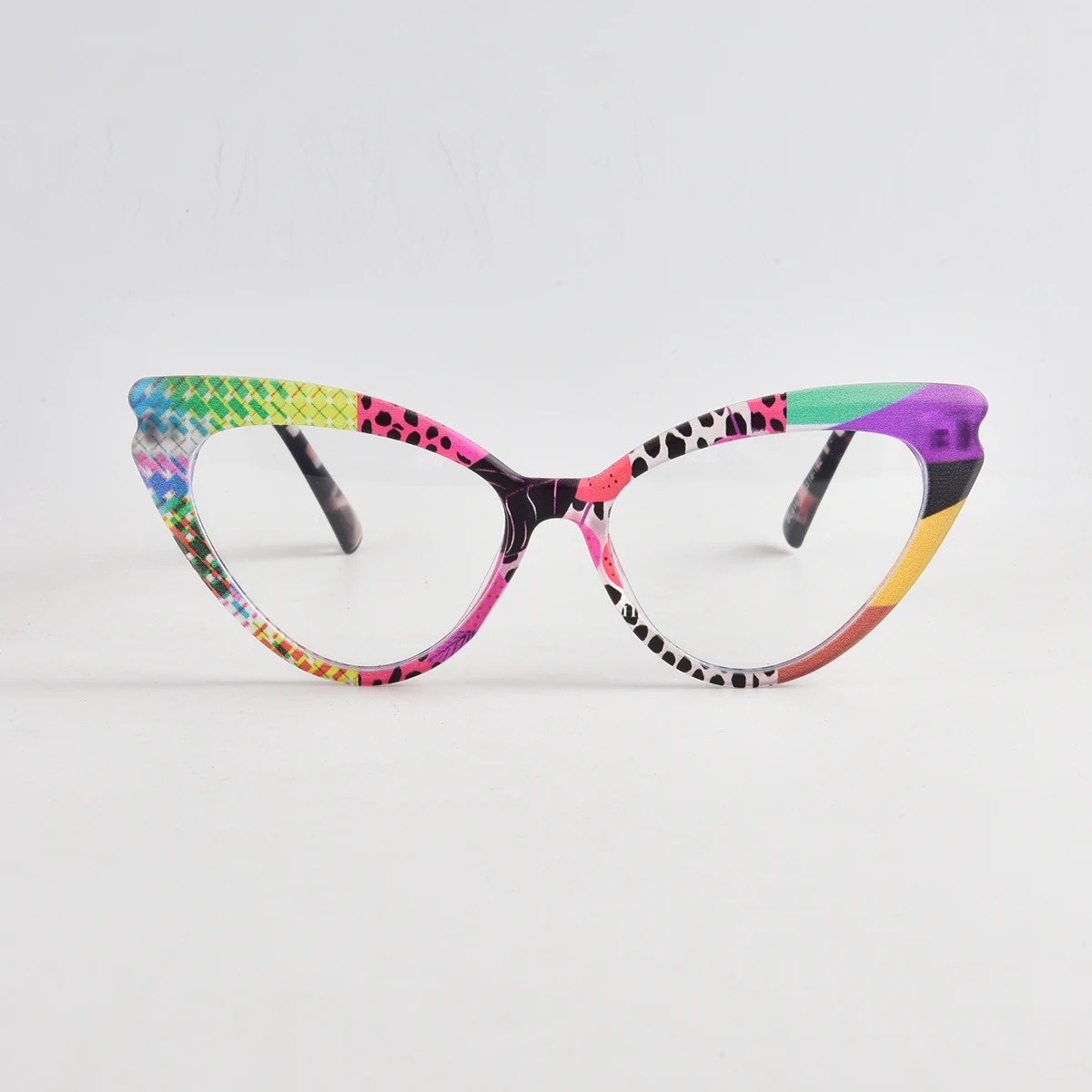 Nova moda colorida feminina olho de gato óculos de bloqueio de luz azul lentes plano personalizadas óculos transparentes para a saúde dos olhos