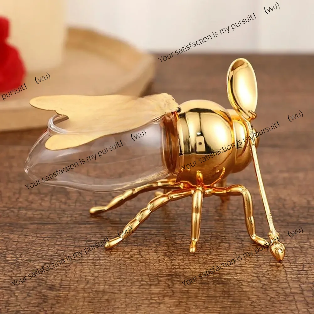 For Kitchen Decor Syrup Dispenser Unique for Tea Bee Seasoning Jar Versatile Storage Container Bee Shaped Honey Jar with Spoon