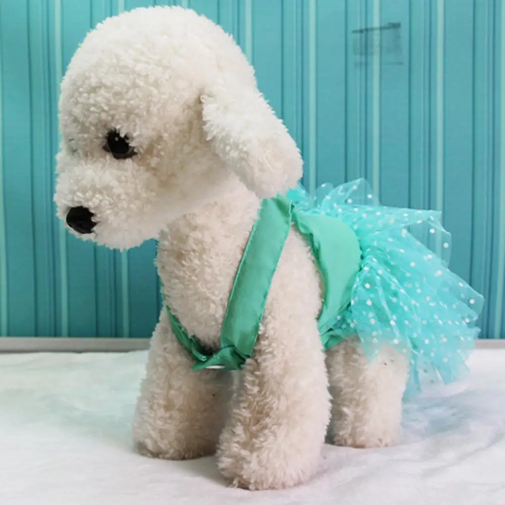 Dog Dresses Bow-knot Design Lace Multiple Layer Puppy Skirt Buttons Sleeveless Eye-catching Dogs Princess Dress Pet Clothes