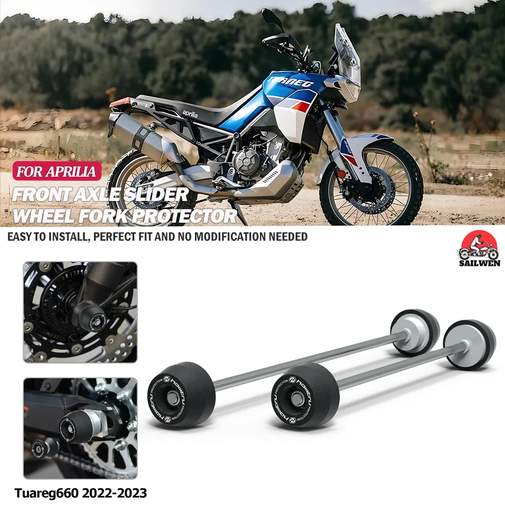 

For Aprilia Tuareg 660 2022-2023 Front Rear wheel Spindle Crash Protection