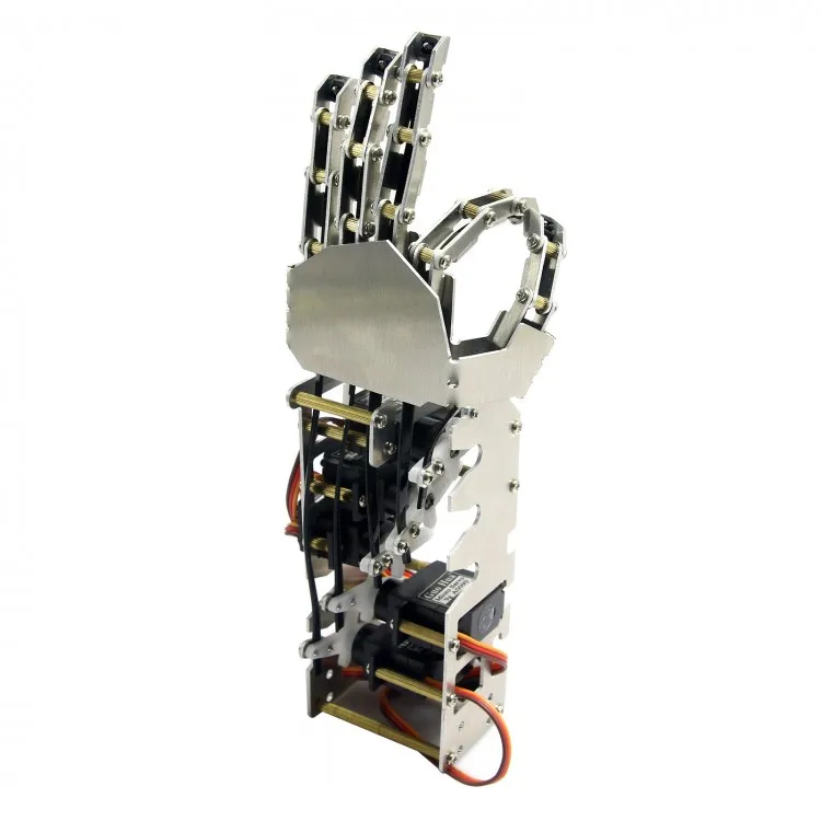 5DOF Humanoid Five Fingers Metal Manipulator Arm Left/Right Hand with A0090 Servos for Robot DIY