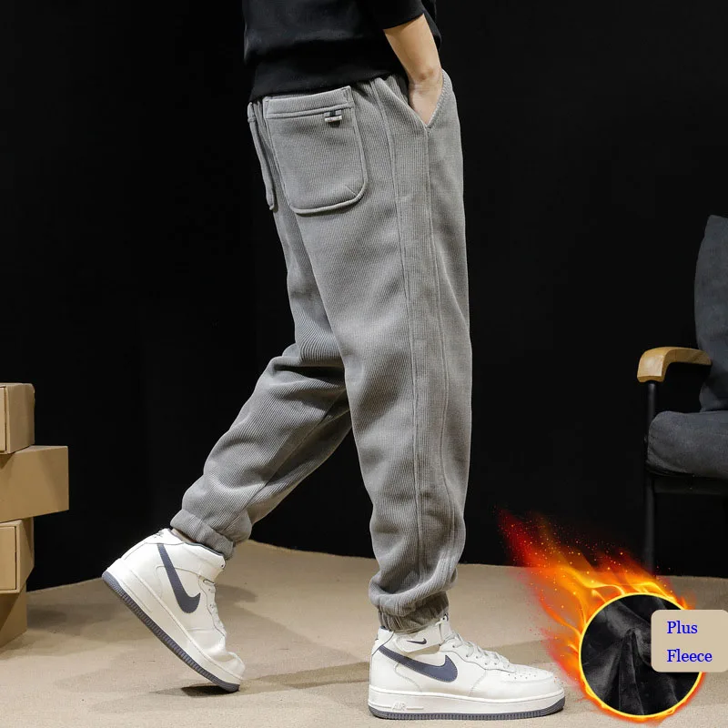 

Men Chenille Fleece Sports Ankle Banded Pants Winter 3XL Velvet Tapered Leg Autumn Sweatpants Leggings Pencil Trousers Joggers