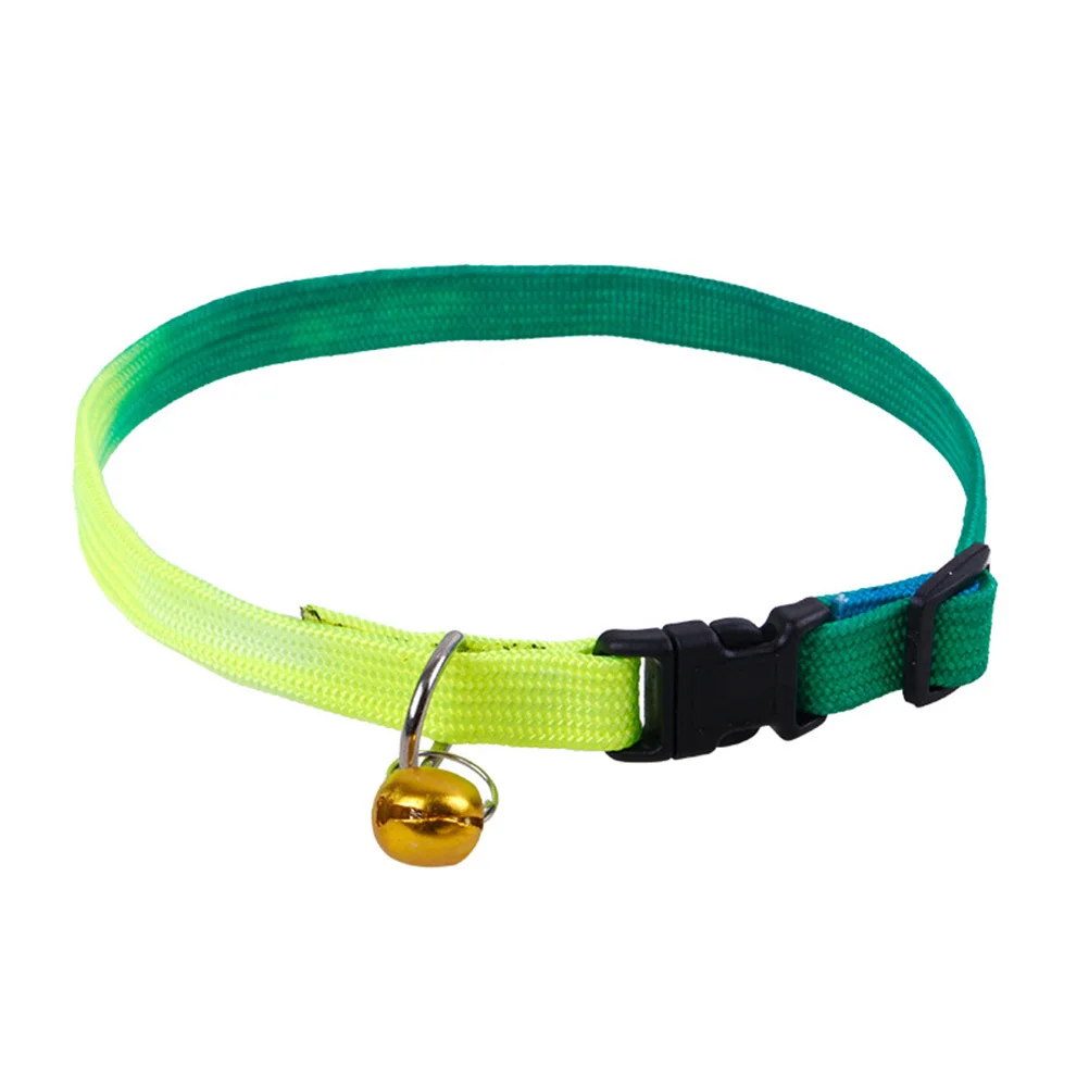 

2Pcs Rainbow Pet Collar Small Bell Adjustable Comfortable Nylon Band for Dog Cat Daily Walking Hearing Bell Pet Collar